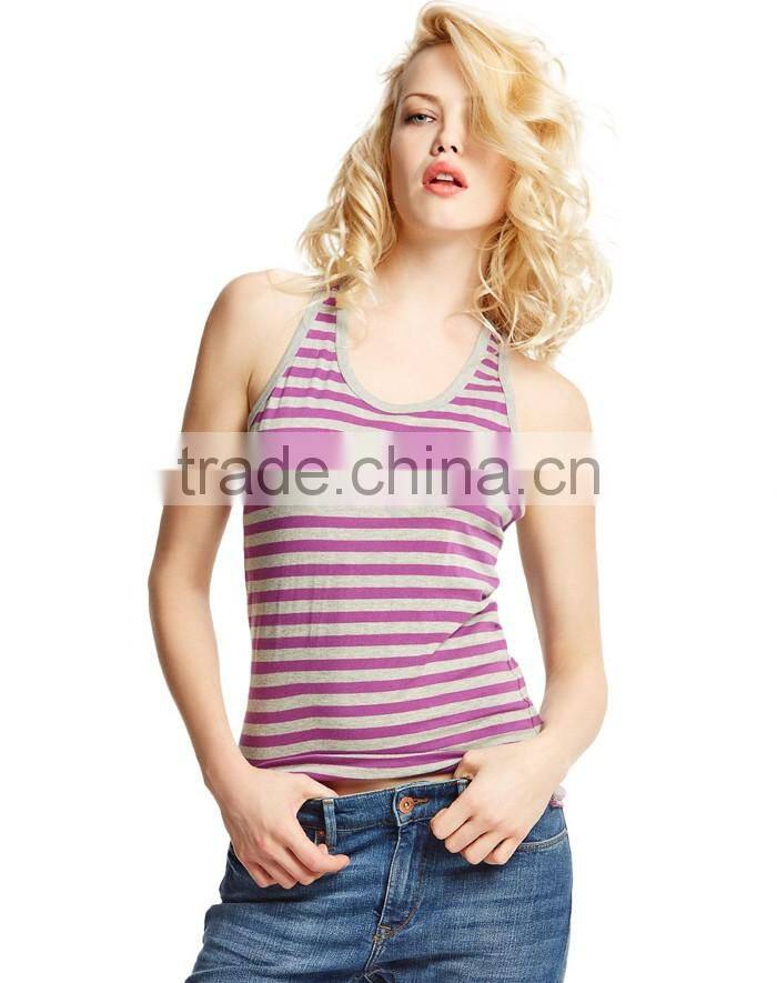 Wholesale sexy plain stripe tank top for women