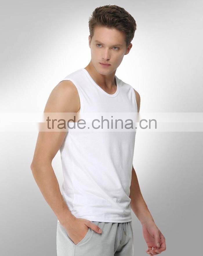 Lastest breathable men wholesale plain white tank tops
