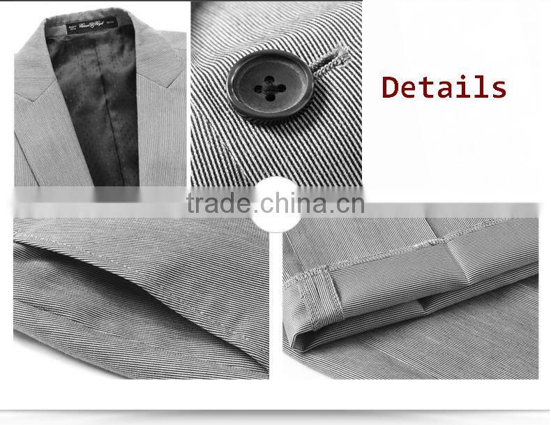 Wholesale Men Classic Arrow Lapel Fashion 1-Button Gray Trim Suits For Sale