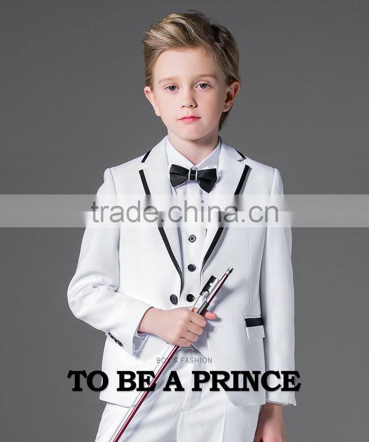 ELPA NXB0082 designer 3 piece flower boy white wholesale kids suit