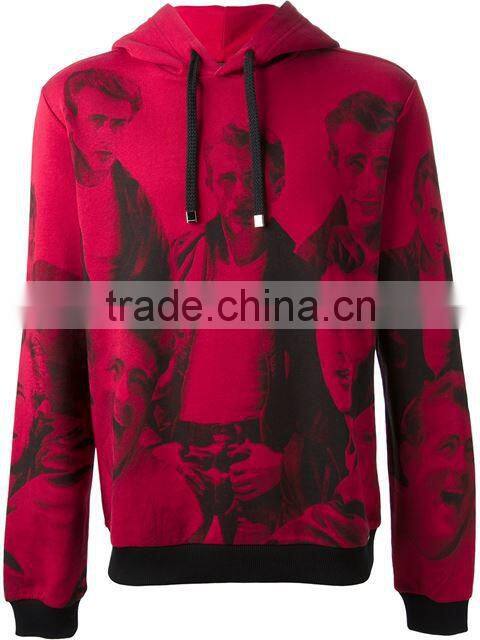 Single custom mens allover hoodies pullover