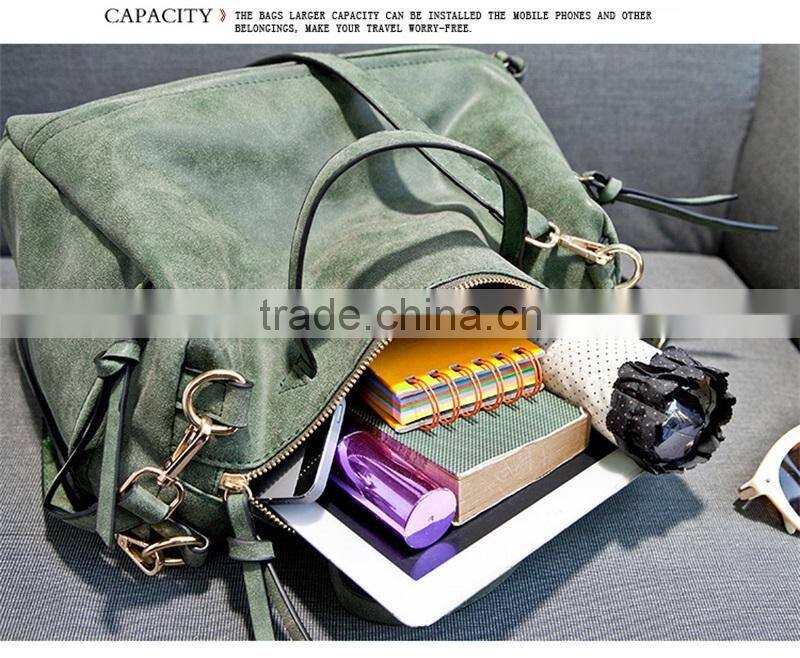 Vintage Nubuck Leather Large Women Shoulder Bag