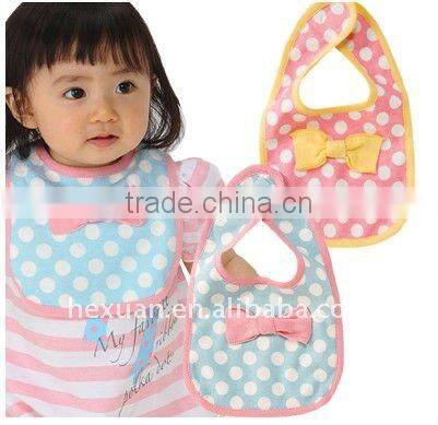 2 colors mixed Baby Bibs, Bow girl bib Good quality baby bibs