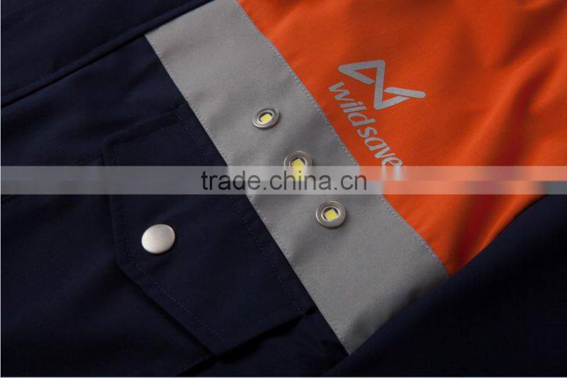 Hi vis Flashing LED reflective Short sleeves work shirt