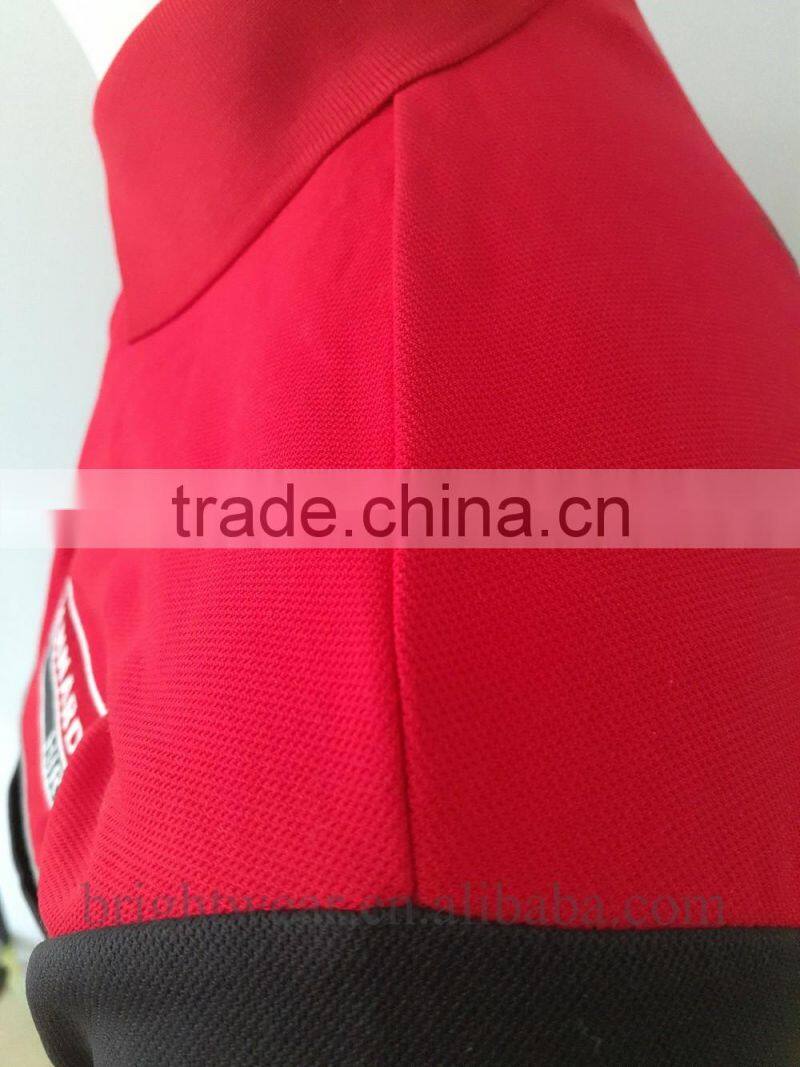 Contrast piping pique fabric short sleeve chest pocket custom polo shirt