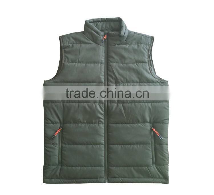 Polyester taffeta linling lightweight mens winter warm quilted vest