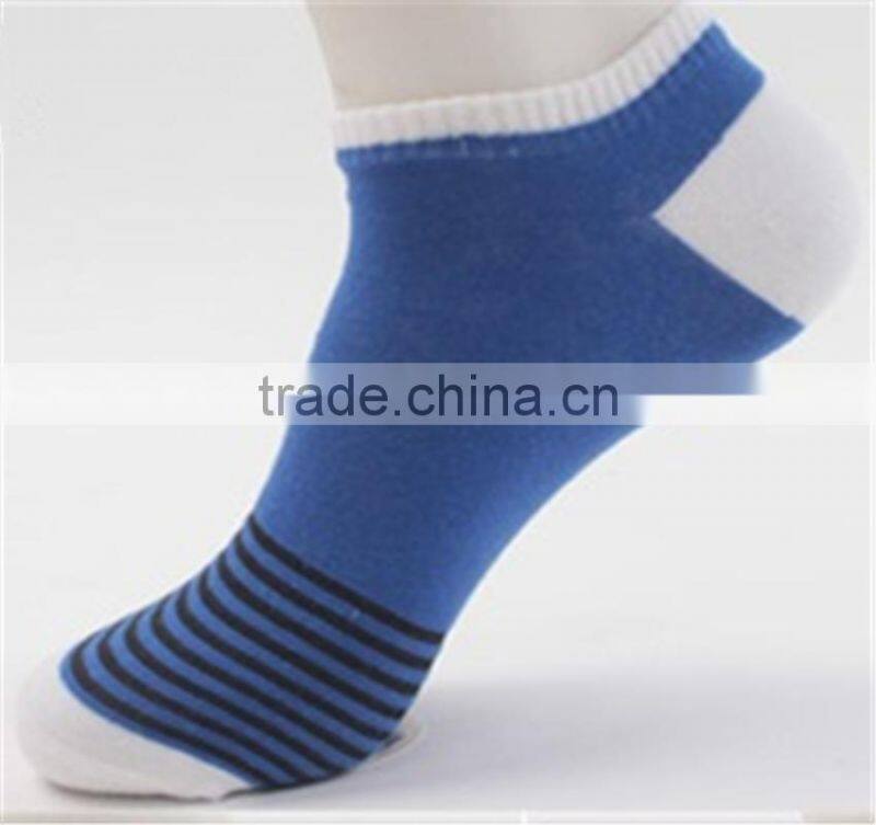 2015 New design man summer thin stripe boat socks
