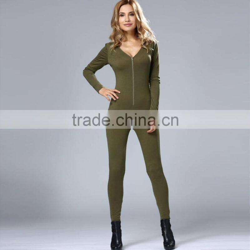 Wholesale women summer leisure style playsuit ladies women jumpsuit long sleeve design for sale 2017