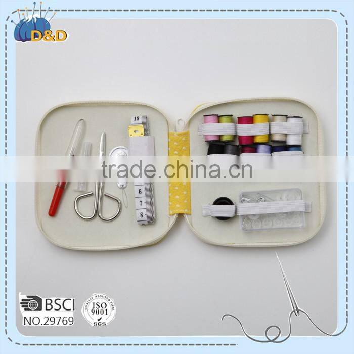 D&D Needlework materials Yellow Fabric Zipper Pouch Sewing Kit Set With Sewing Accessories Promotional Gift