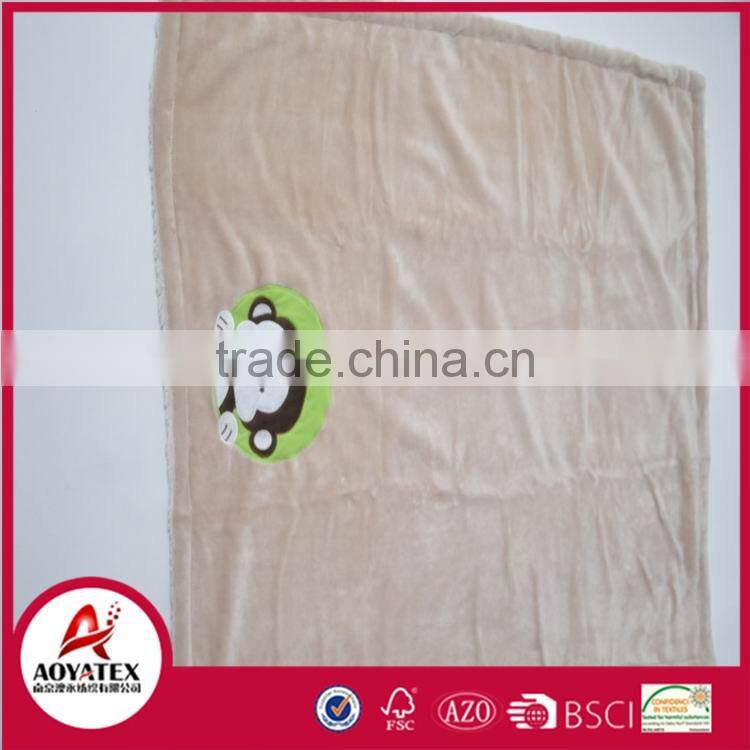 Samples free super soft reasonable price baby blanket embroidered