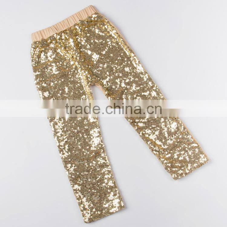Boutique shiny navy sequin toddler kids tights , new pants design for girl M5070604