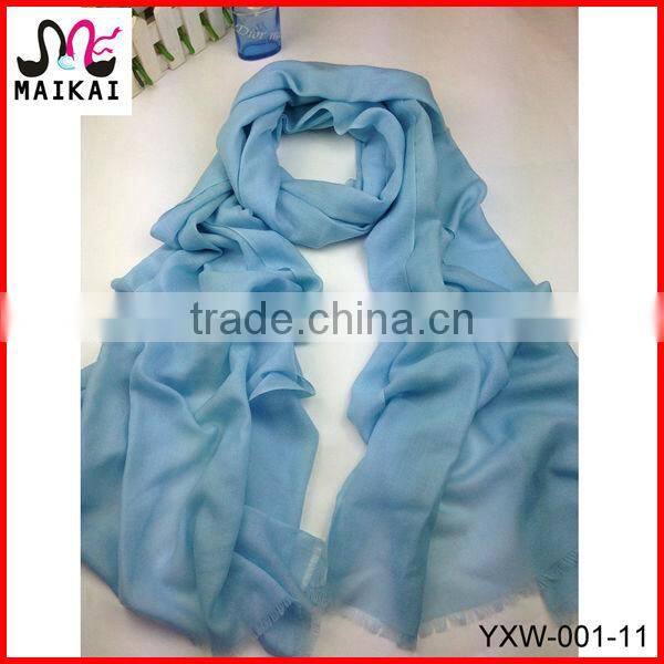 Wholesale 2014 winter hot fashion 100% wool blue scarf