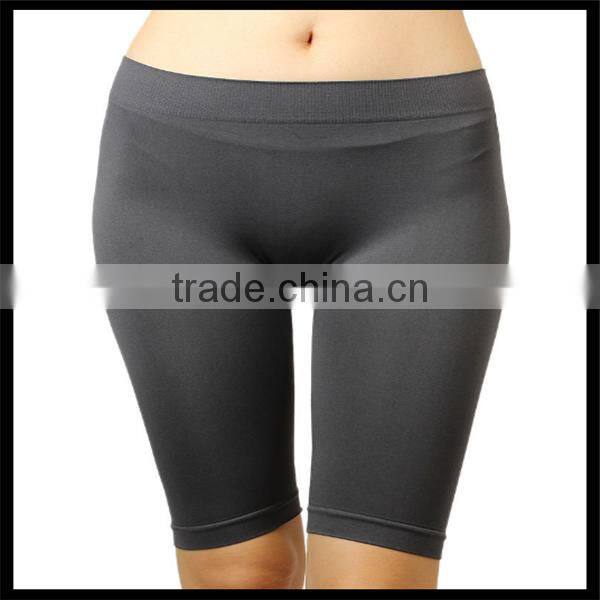 Seamless Solid Stretch Shorts Spandex Leggings Yoga Biker Exercise black color