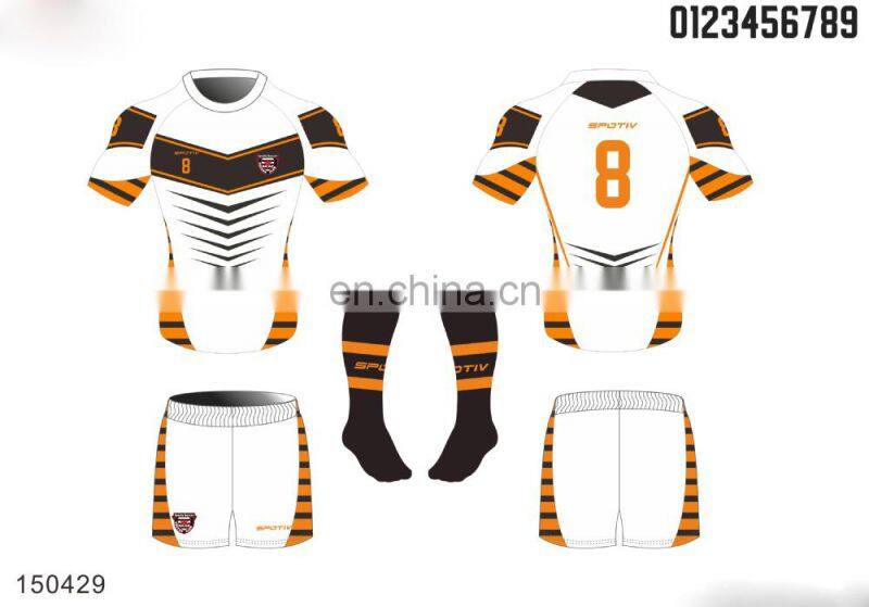 2016 new custom design rugby jersey with sublimation