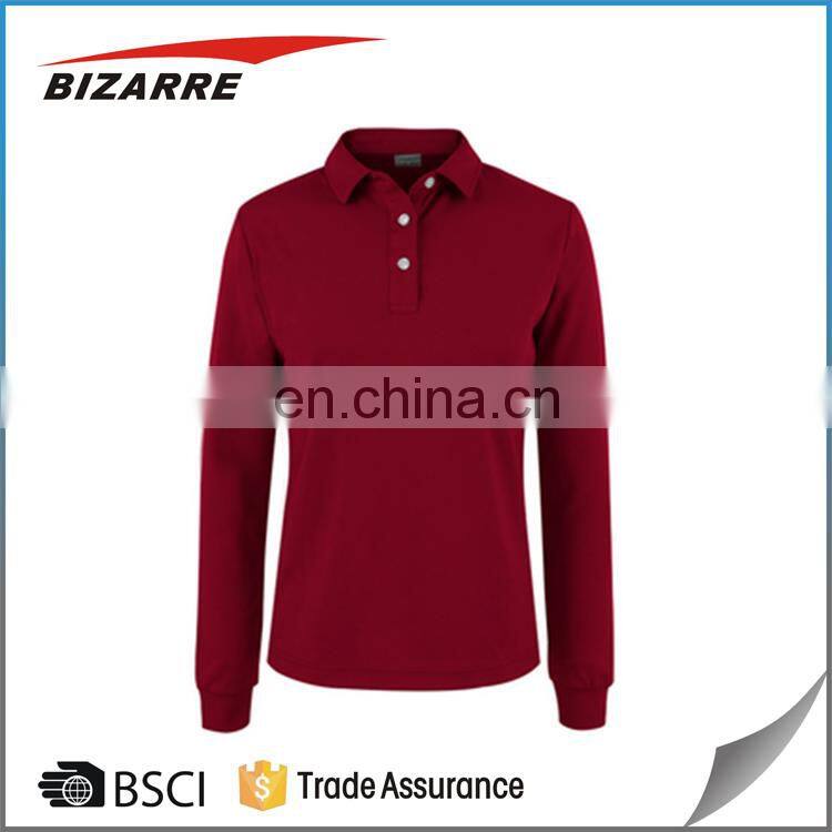 NR 100% polyester polo shirt long sleeve of China