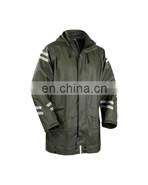 manufactures Waterproof Breathable PU rainwear Rain Coat for workers