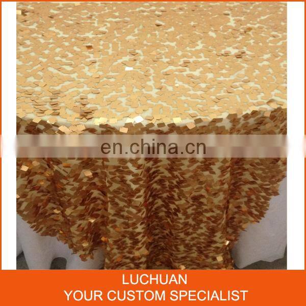 Newest Fashion Pink Sequins Wedding Party Table Cloths Round