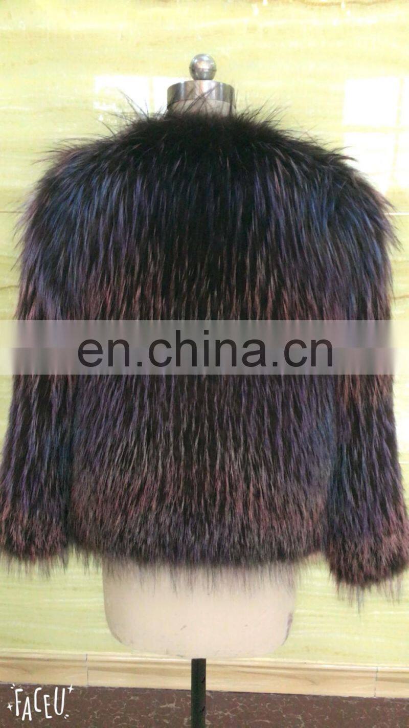 Best-selling fashion genuine knitting fox fur jacket winter for women tops