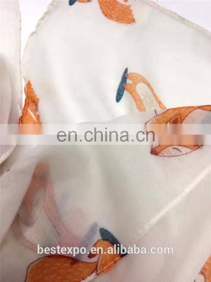 animal printed hijab shawls cute fox pattern pashmina ladies fashion chiffon scarves