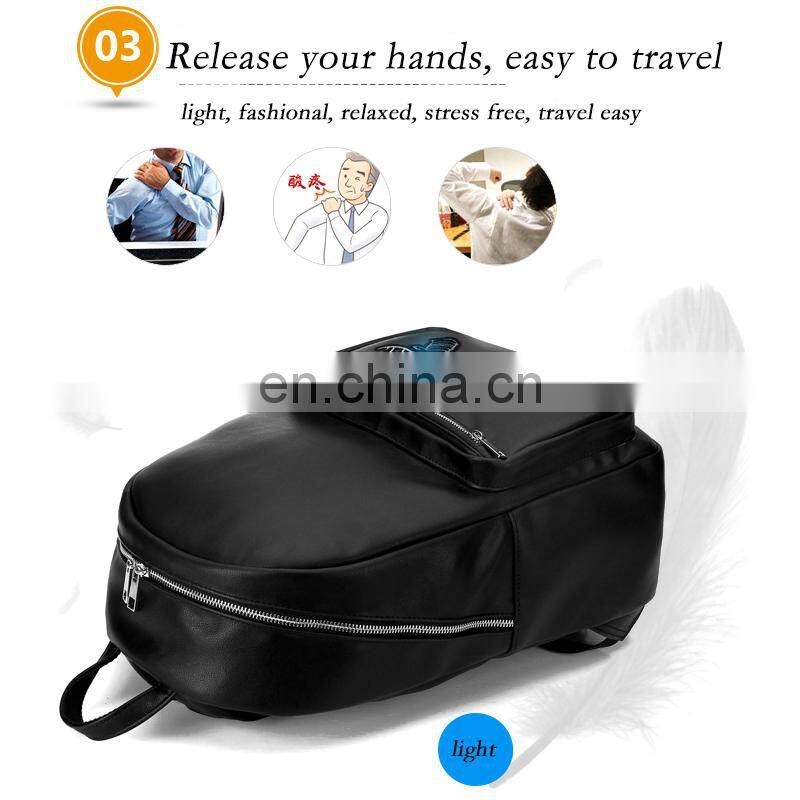 black PU teenager school bag with led backpack billboard
