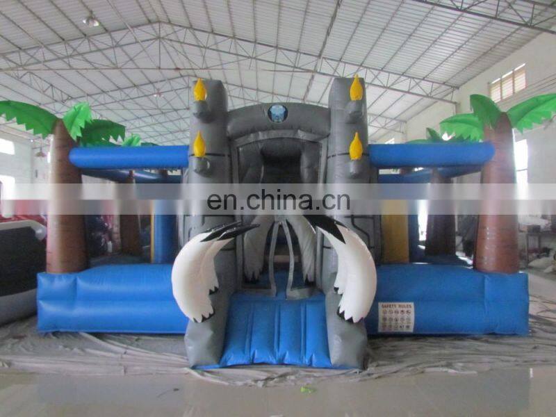 Inflatable cartoon train combo with bounce slide inflatable amusing