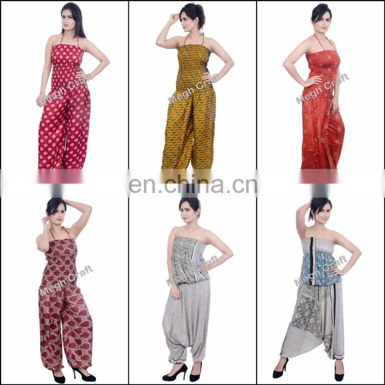 Silk Romper Jumpsuit - Fashion Wear floral jumpsuit - designer jumpsuits for ladies - Indo Western Indian Jumpsuits
