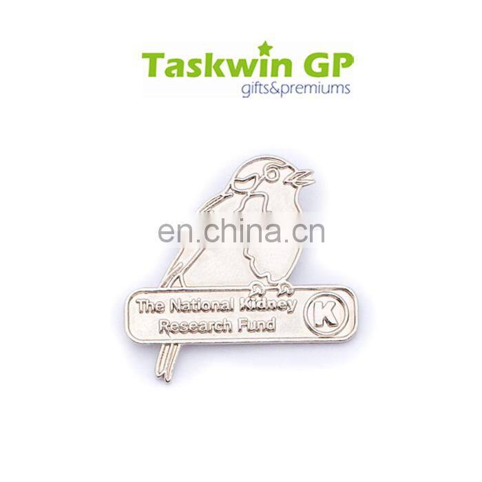 Without any color sample metal silve pins custom lapel pin