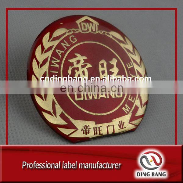 Professional OEM High Techincs Printed And Stamped Logo Brand Promotion Cheap Shield Shape Custom Metal Label