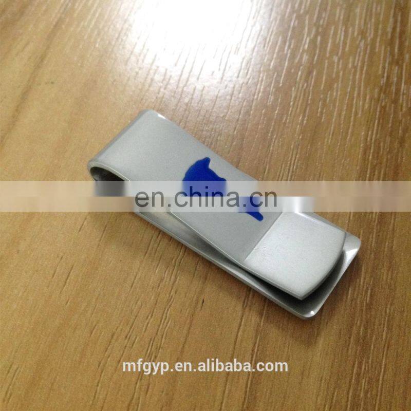 Free sample red plated money clip with spring