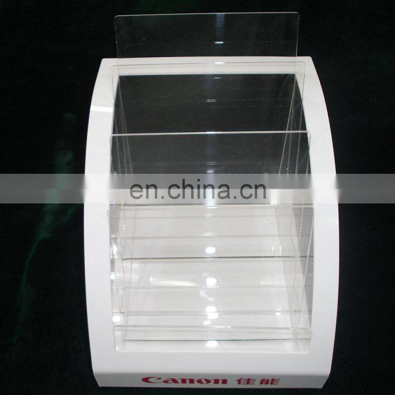 White and clear plexiglass brochure holder document display plexiglass brochure display rack