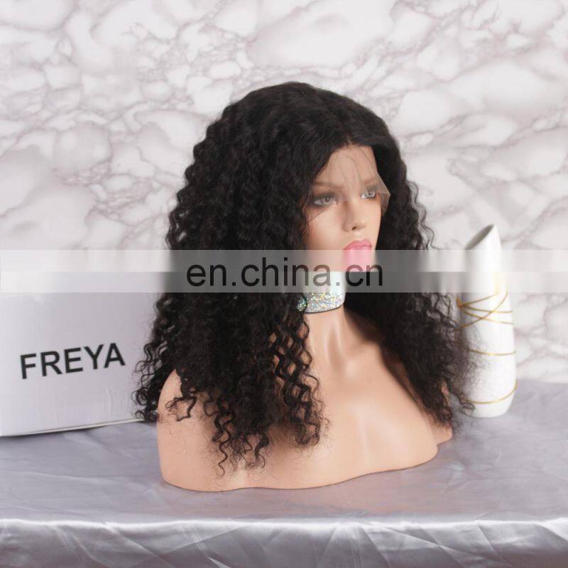 Natural looking Alibaba hot selling style full lace kinky curly human hair wigs