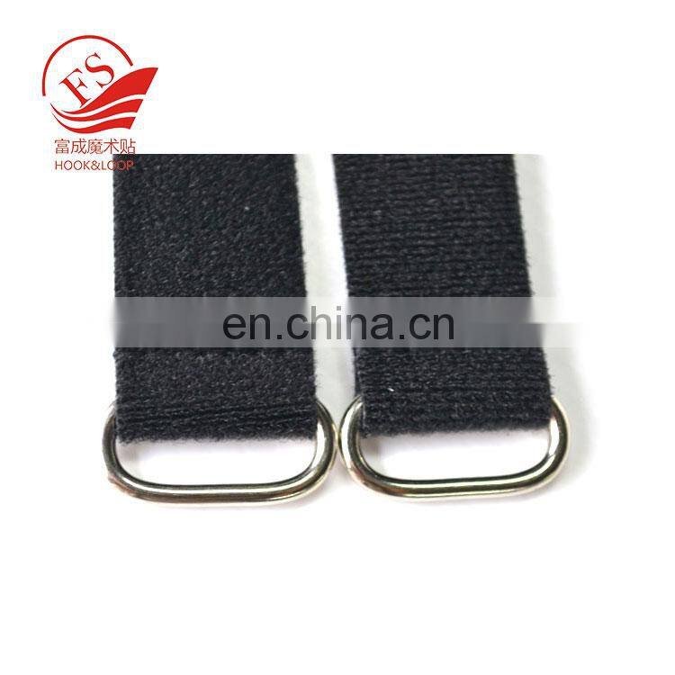 High quality double side velour tape mental buckle hook loop packing strap