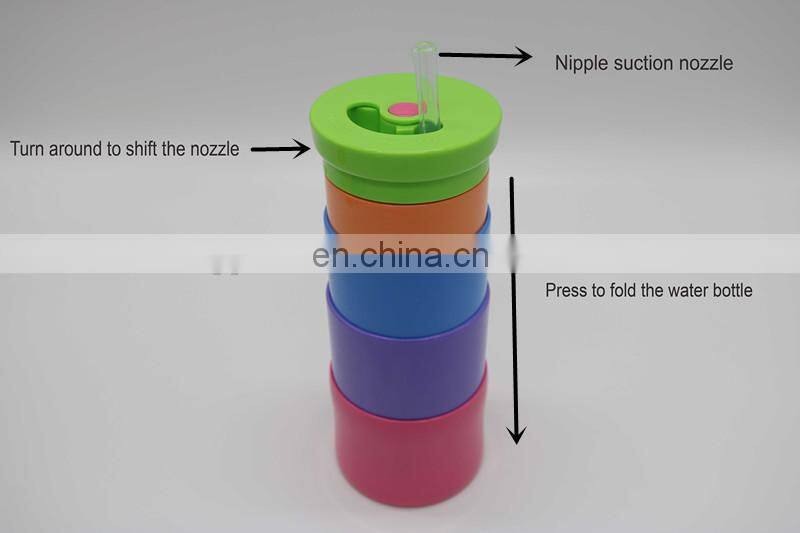 fashionable gift portable foldable plastic sport drinking water bottle for kids