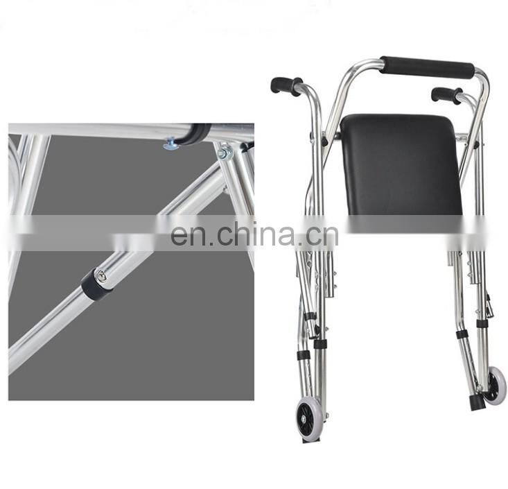 Quality Rollator Mobility Walking Aids Aluminum Sturdy Folding Walker for Disabled Medical Health Care Old People Outdoor