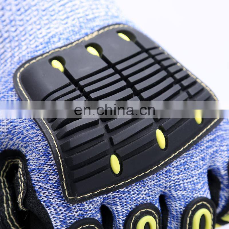 Cut Resistant Level 5 Protection Sandy Nitrile Palm Coated Tpr Mechanic Impact Glove