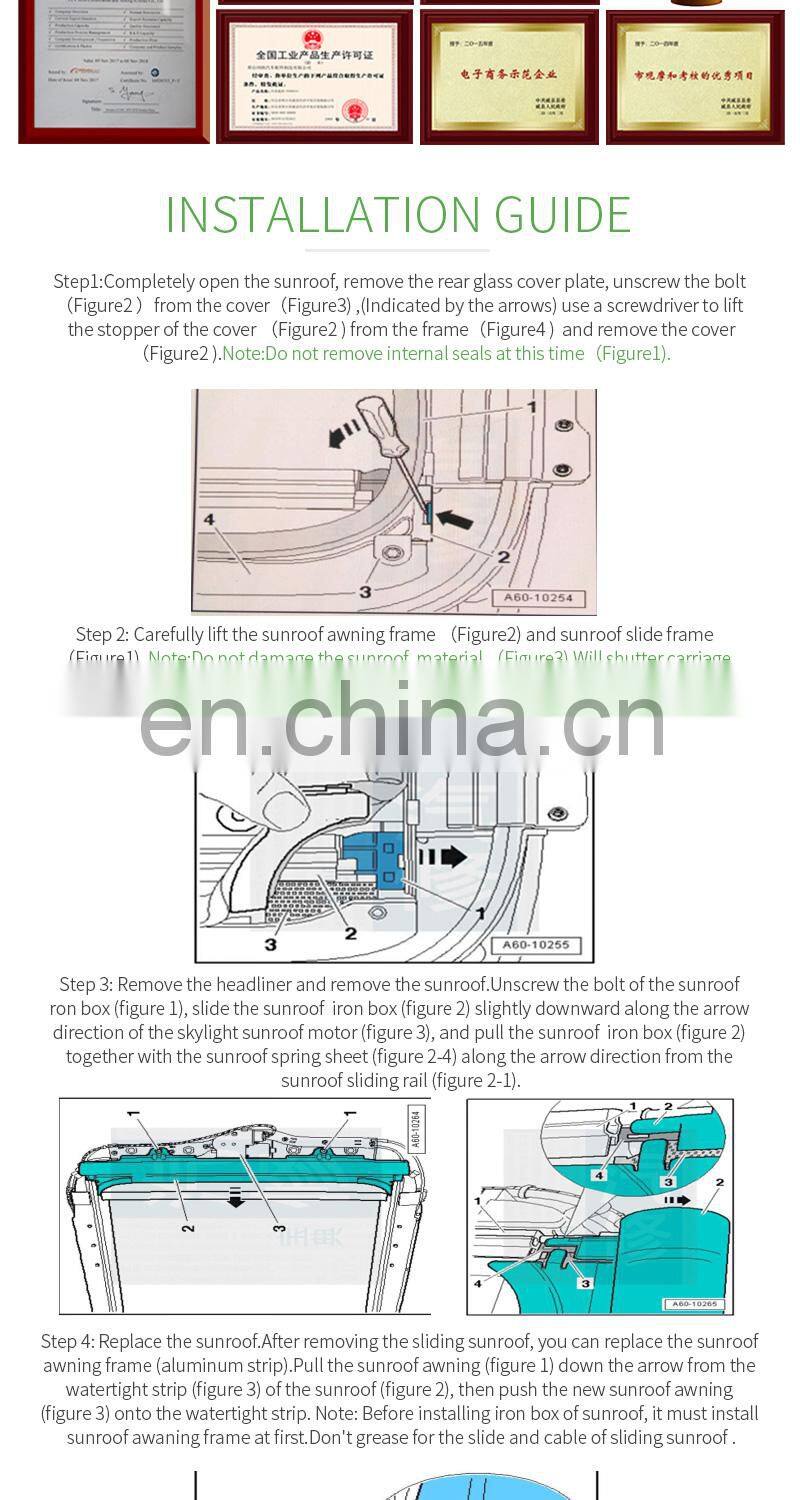 High Quality car parts for Golf 7 car sunroof curtain