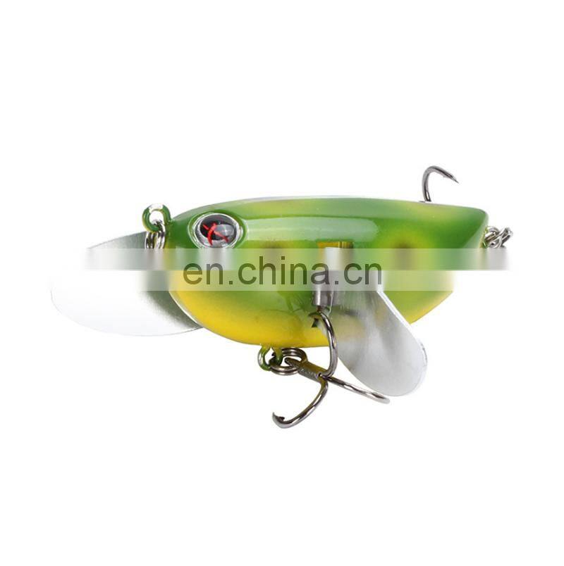The Newest 6cm 12.6g 3D Eyes Hard Popper With Graceful Spoons Lures For Saltwater Freshwater Topwater Popper