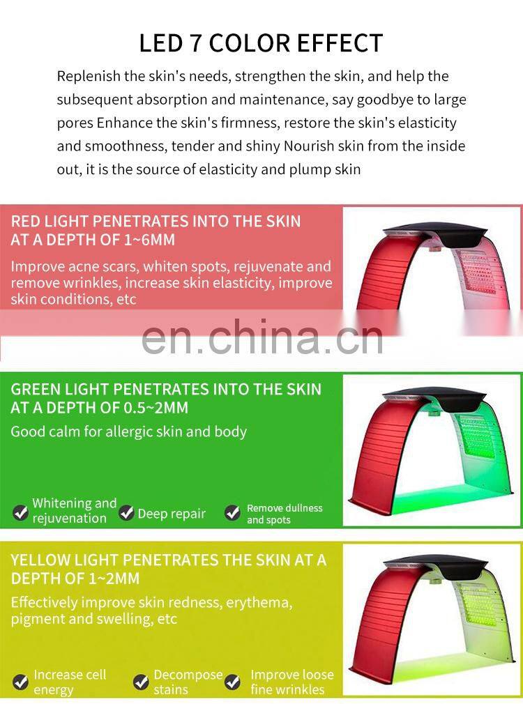 Factory 7 Colors Led Light Therapy Machine Nano Mist Spray pdt Machine Skin Rejuvenation Calming Whitening Skin Care Instrument