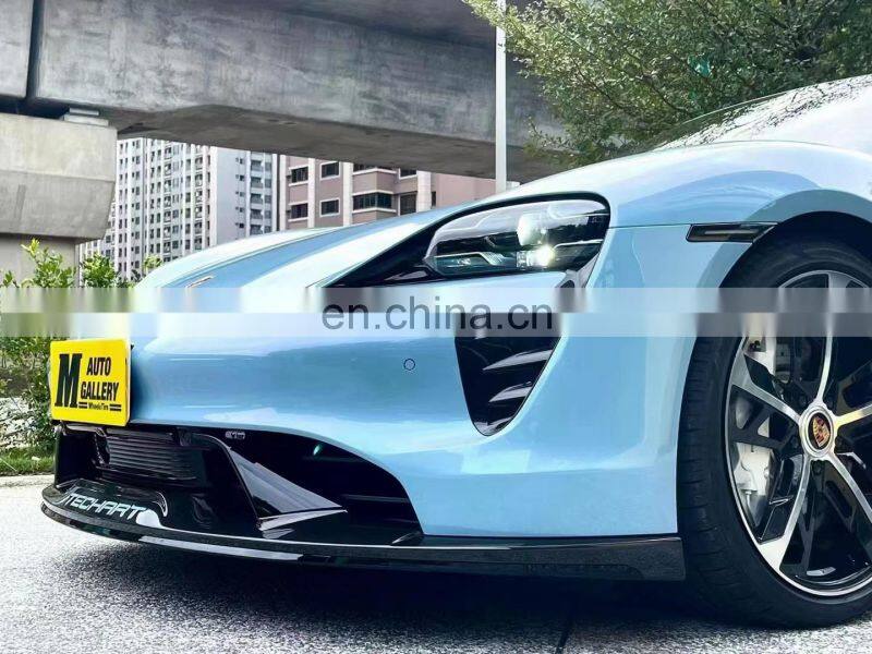 Runde Carbon Fiber Material For Porsche Taycan Techart Style Body Kit Front Lip Rear Lip Side Skirt Spoiler Side Mirror Shell