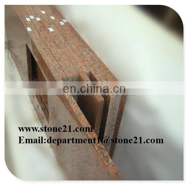 Granite prefab double sink vanity top