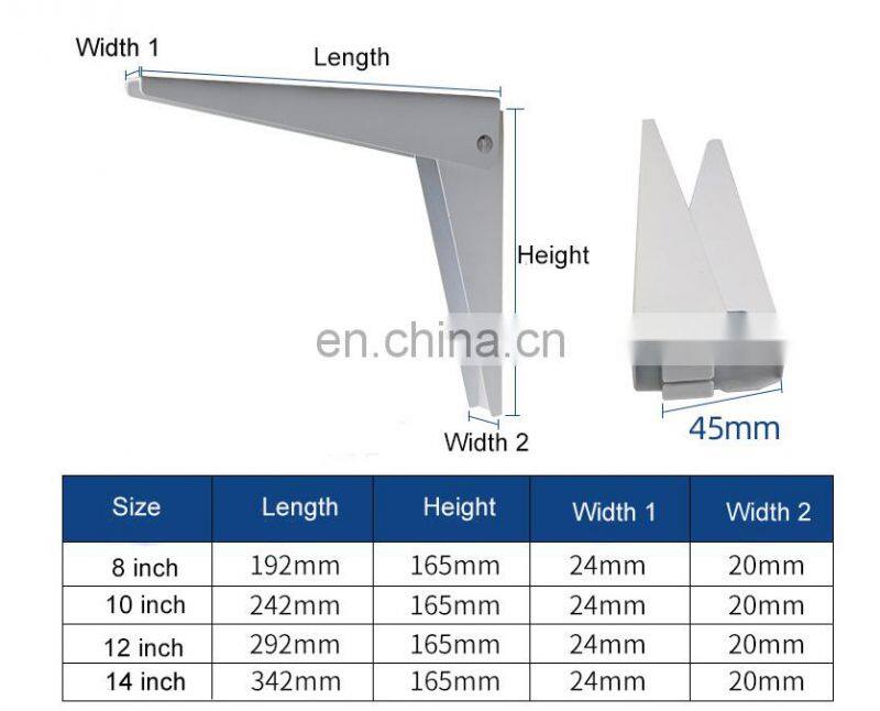 Black Powder Coated Metal Heavy Duty Wall Mounting Floating Shelf Brackets