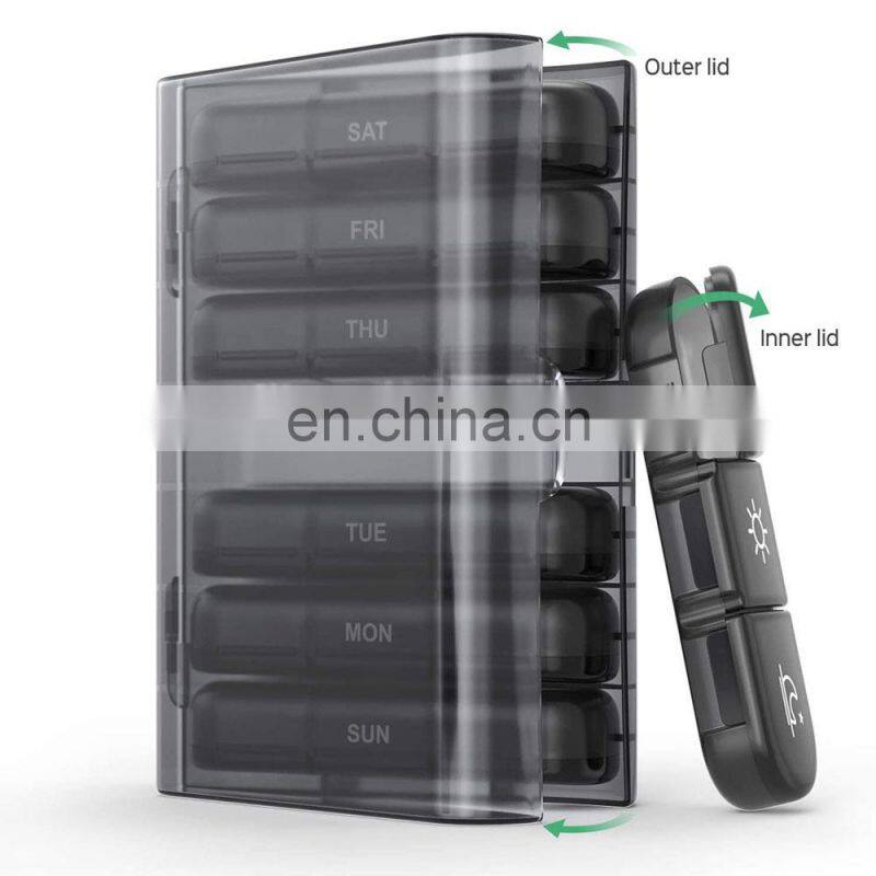 7 days Weekly Pill Case 21 Grids Medicine Tablet Portable Dispenser Organizer Pill Box storage Drug Container Holder