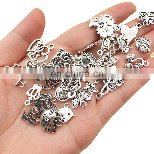 100pcs Mixed Vintage Metal Animal Birds Charms Beads DIY Bracelet Pendant Necklace Accessories For Jewelry Making Findings