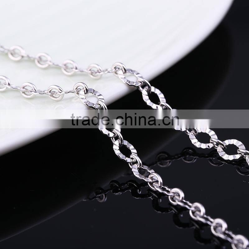 2015 fashion rhodium plated dimond cut chain necklace jewelry accessories
