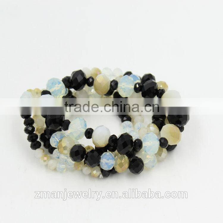 Multi Strand Colorful Glass Beads Fashion Beaded Bracelet