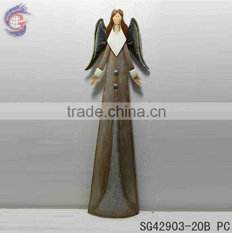 large angel statues with rusty metal guardian angel statue
