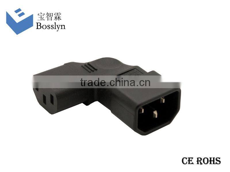 Superior Quality Right Angled IEC Adapter Up Angled IEC 320 C14 to C13 for LCD/LEC TV Wall Mount