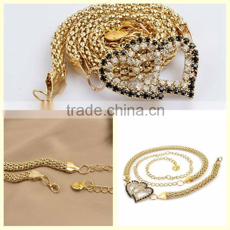 2014 China jewelry heart diamond fake belly button piercing chains
