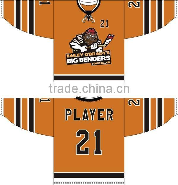 team wear sublimation ice hockey shirts design/ice hockey wear shirt