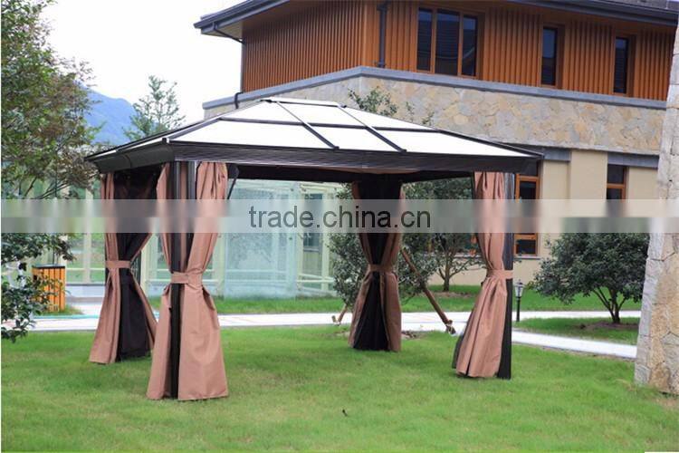Four Corners Gazebo Garden With Mosquito Nets PVC Plastic Hardtop Polycarbonate Gazebo